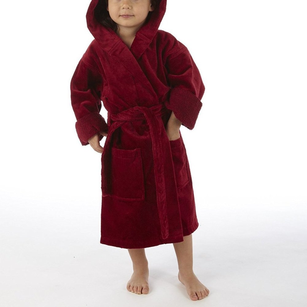 KIDS Unisex Velour Hooded Bathrobe
